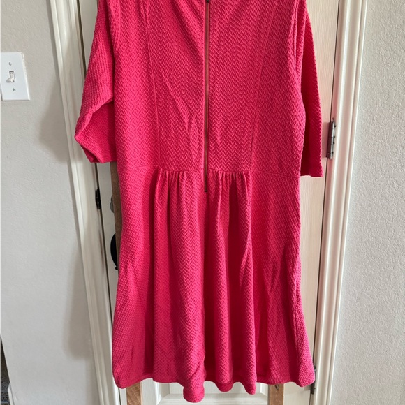 Matilda Jane Women’s Pink Textured Dress with Pockets - Picture 2 of 3
